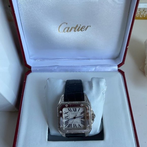 Cartier Other - Cartier Men's Santos 100 XL Diamond Watch (PREOWN)